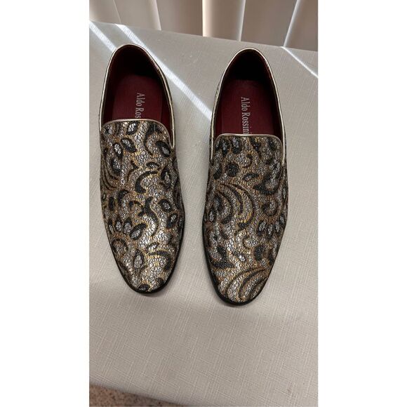 ALDO ROSSINI METALIC BECK-2 PAISLEY MEN'S SIZE 9 NEW - Picture 1 of 13